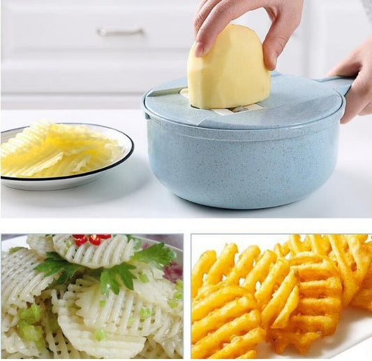 8 In 1 Mandoline Slicer Vegetable Slicer Potato Peeler Carrot Onion Grater With Strainer Vegetable Cutter Kitchen Accessories - Expo GPink2pcs0