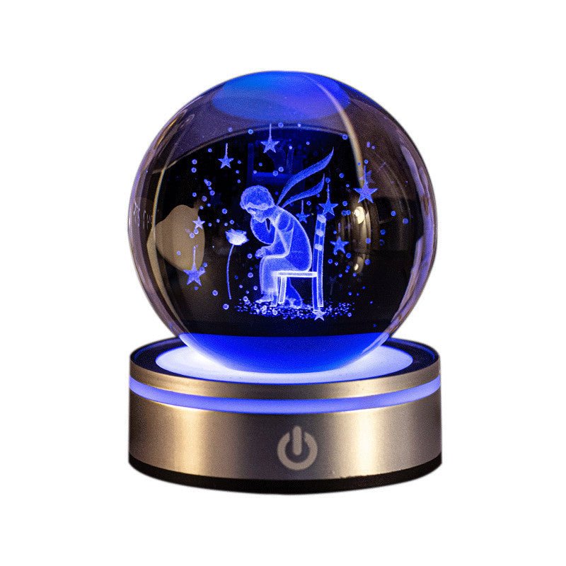 Creative 3D Inner Carving Luminous Crystal Ball Colorful Gradient Small Night Lamp Home Decorations Gifts Selection - Expo GMilky Way8cm0