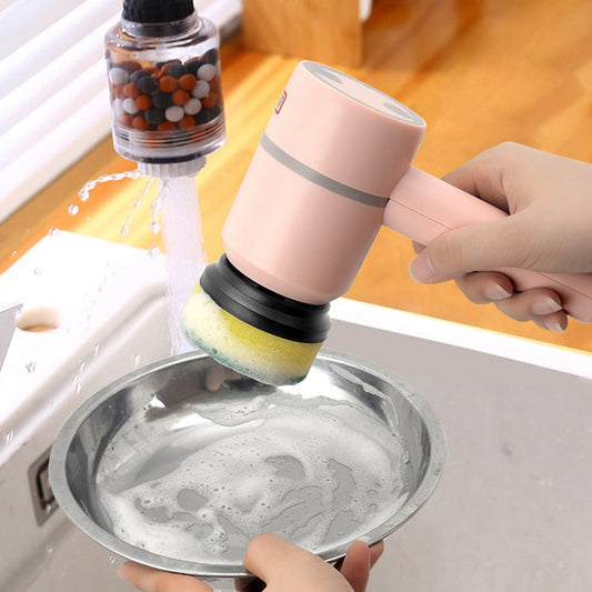 Electric Cleaning Brush Dishwashing Brush Automatic Wireless USB Rechargeable Professional Kitchen Bathtub Tile Cleaning Brushes - Expo GGreenWith 2brush heads1200mAh0