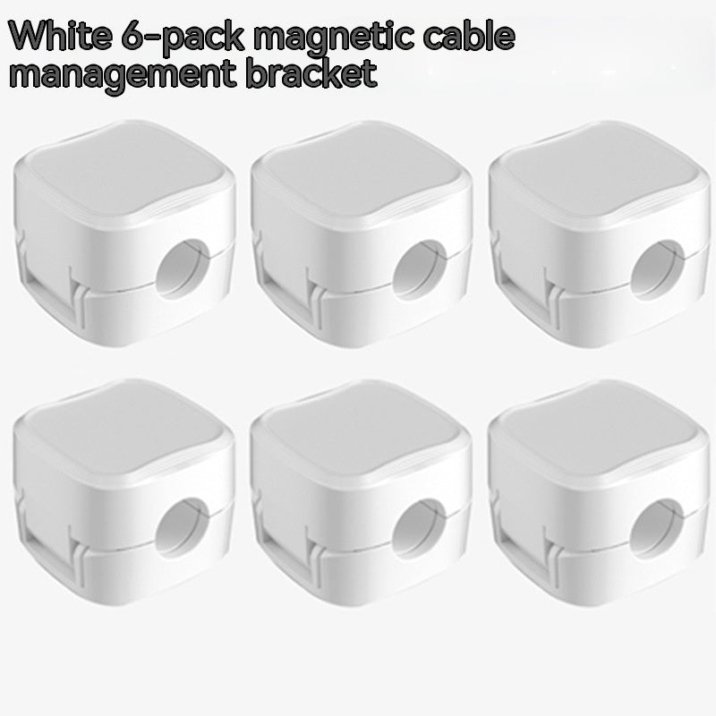Magnetic Cable Clip Under Desk Cable Management Adjustable Cord Holder Wire Organizer And Cable Management Wire Keeper - Expo G6 Pack White0