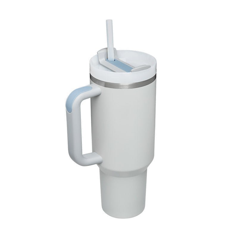 40 Oz Tumbler With Handle Straw Insulated, Stainless Steel Spill Proof Vacuum Coffee Cup Tumbler With Lid Tapered Mug Gifts For Valentine Lover Suitable For Car Gym Office Travel - Expo GFog color1200ML1PC0