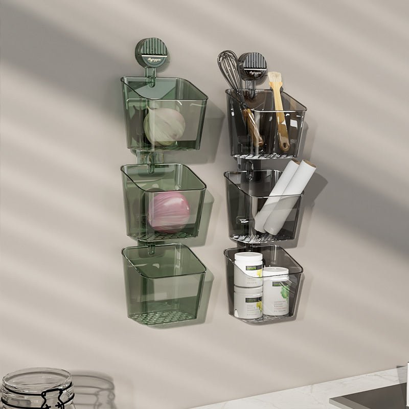 Scallion Ginger Garlic Storage Suction Cup Storage Rack - Expo GTransparentReplenishment basketKitchen Appliances