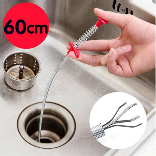 60CM Sewer Dredger Spring Pipe Dredging Tool Household Hair Cleaner Drain Clog Remover Cleaning Tools Household For Kitchen Sink Kitchen Gadgets - Expo GBlack 60cm0