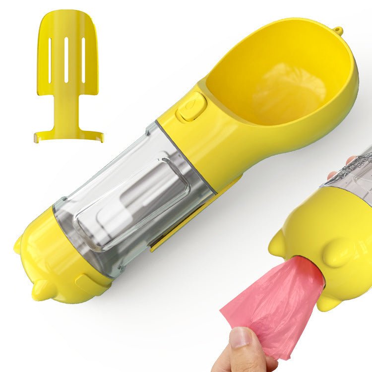 Pet Water Bottle Feeder Bowl Garbage Bag Storage Portable Pet Outdoor Travel 3 In 1 Dog Water Bottle - Expo GYellow300ml0