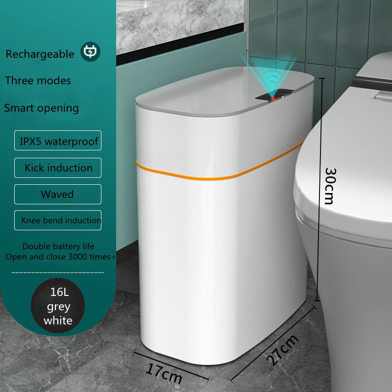 Smart Trash Can With Lid For Bedroom And Living Room Kitchen Storage Box Trash Can Induction Small Car Box Automatic Smart Dustbin Smart Trash Bin - Expo GGrey16L0
