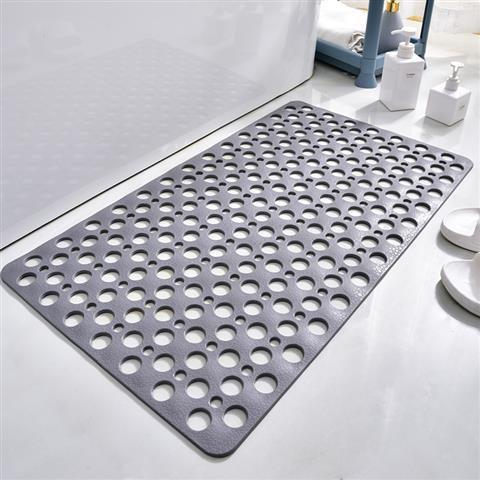 Square Non - slip Bathroom Mat With Suction Cup And Round Hole Design Shower Anti - fall Household Shower Massage Quick Drainage Mat - Expo GGrey53X53cm0