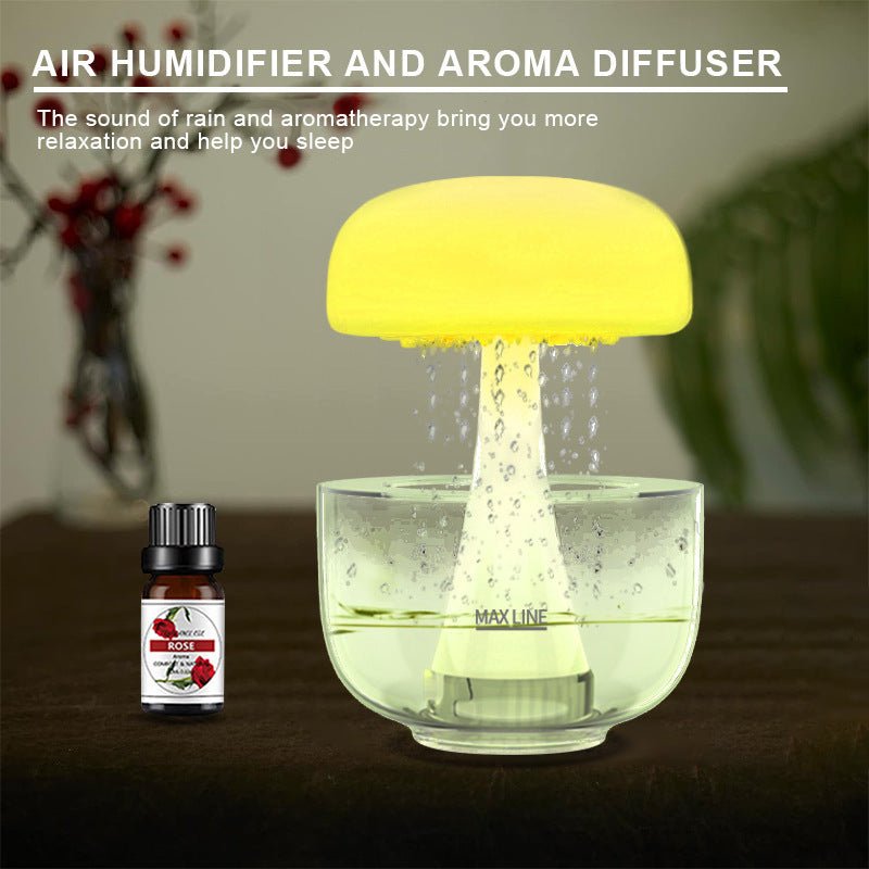Jellyfish Raindrop Humidifier Ultrasonic Atomization Seven - color Ambience Light Cloud Rain Aroma Diffuser Home Decor - Expo GJH090