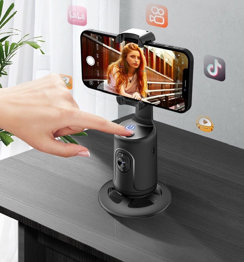 360 Auto Face Tracking Gimbal AI Smart Gimbal Face Tracking Auto Phone Holder For Smartphone Video Vlog Live Stabilizer Tripod - Expo GBlack4