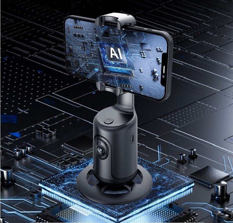 360 Auto Face Tracking Gimbal AI Smart Gimbal Face Tracking Auto Phone Holder For Smartphone Video Vlog Live Stabilizer Tripod - Expo GBlack4