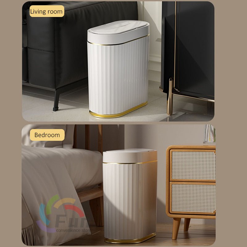 Smart Trash Can With Lid For Bedroom And Living Room Kitchen Storage Box Trash Can Induction Small Car Box Automatic Smart Dustbin Smart Trash Bin - Expo GGrey16L0