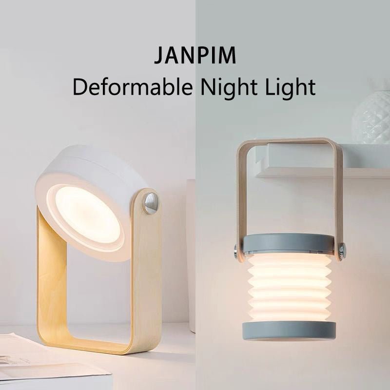 Foldable Touch Dimmable Reading LED Night Light Portable Lantern Lamp USB Rechargeable For Home Decor - Expo GRed0.3 watts0