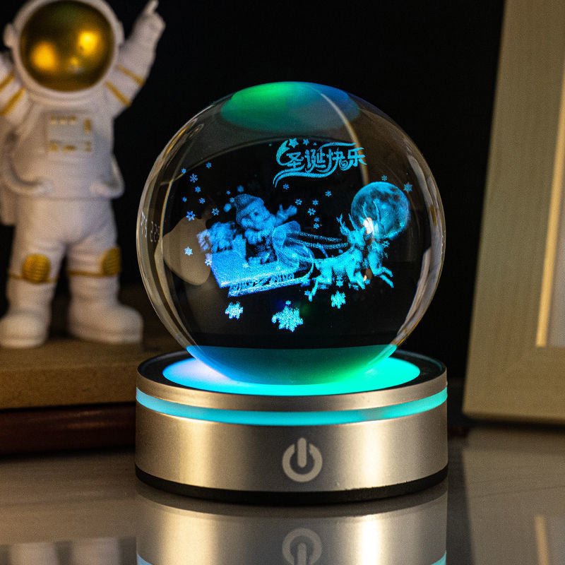 Creative 3D Inner Carving Luminous Crystal Ball Colorful Gradient Small Night Lamp Home Decorations Gifts Selection - Expo GMilky Way8cm0