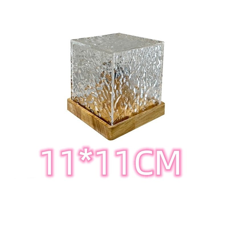 LED Water Ripple Ambient Night Light USB Rotating Projection Crystal Table Lamp RGB Dimmable Home Decoration 16 Color Gifts - Expo GTricolor dimmingUSB0