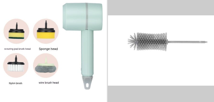 Electric Cleaning Brush Dishwashing Brush Automatic Wireless USB Rechargeable Professional Kitchen Bathtub Tile Cleaning Brushes - Expo GGreen setFour headed0