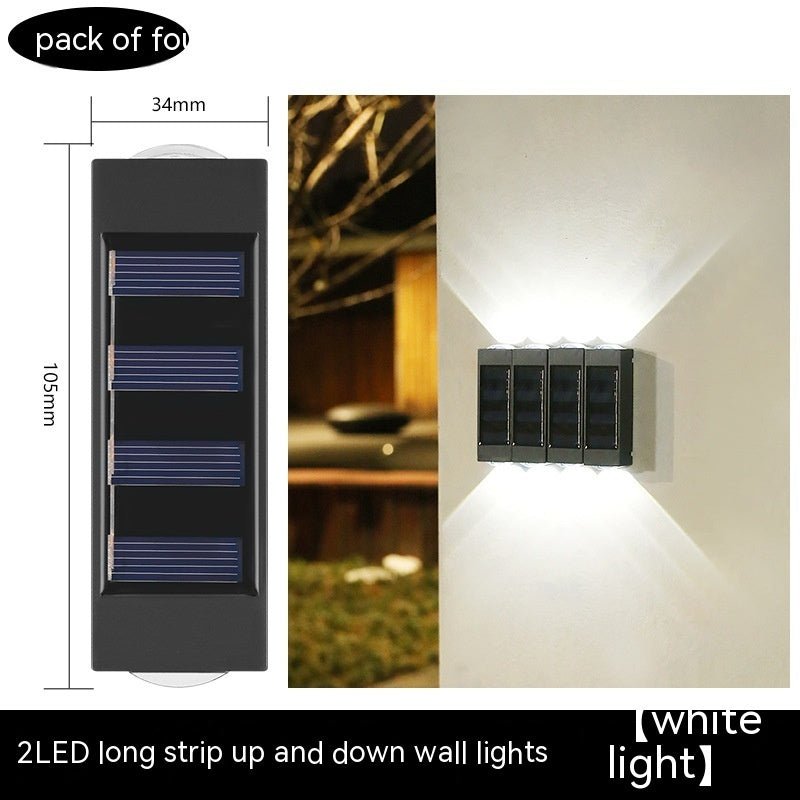 Solar Double - headed Wall Lamp Outdoor Yard Lamp Waterproof Outdoor Up - Expo G4 Sets White Light0