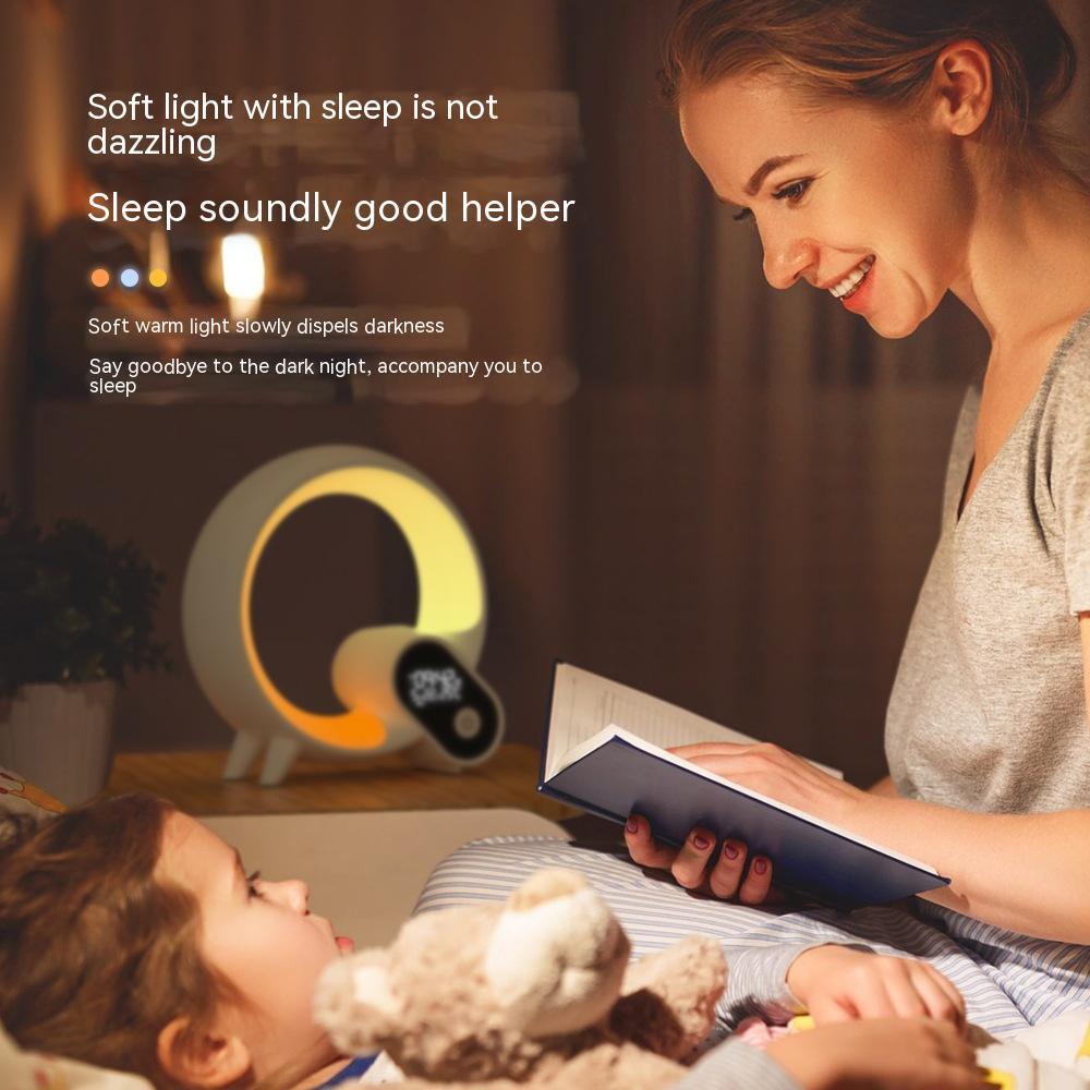 Creative Q Light Analog Sunrise Digital Display Alarm Clock Bluetooth Audio Intelligent Wake - up Q Colorful Atmosphere Light - Expo GBlackUSB0