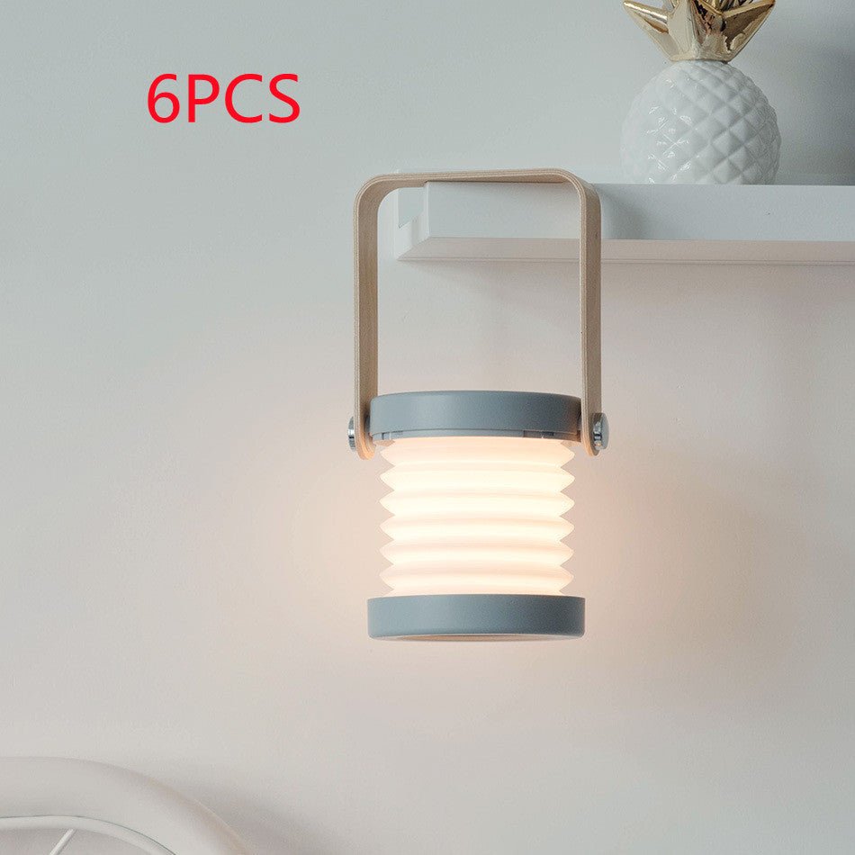 Foldable Touch Dimmable Reading LED Night Light Portable Lantern Lamp USB Rechargeable For Home Decor - Expo GGrey0.5wattsX6pcs0