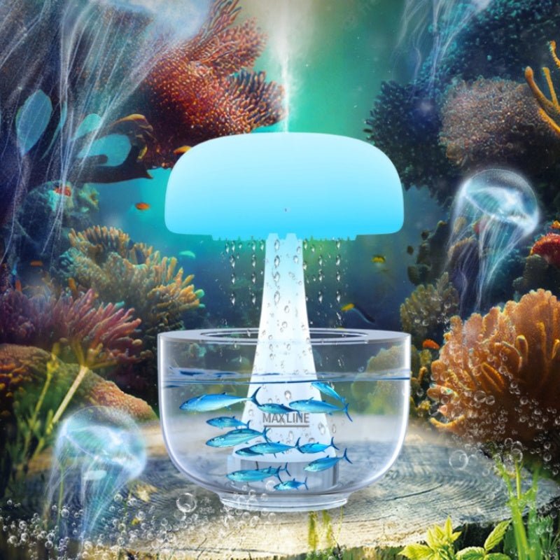 Jellyfish Raindrop Humidifier Ultrasonic Atomization Seven - color Ambience Light Cloud Rain Aroma Diffuser Home Decor - Expo GJH090