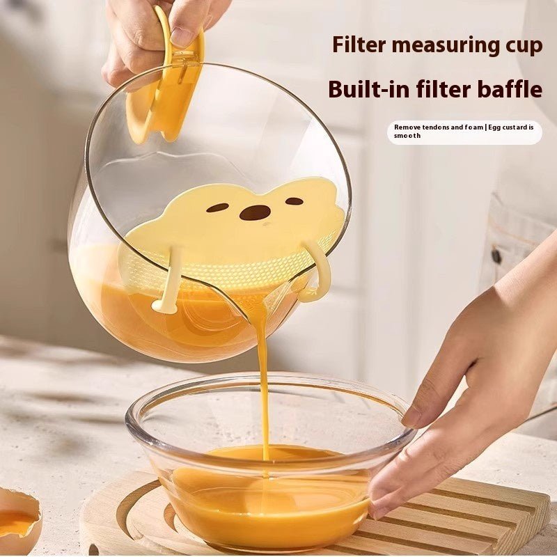 Cartoon Filter Measuring Cup With Scale Food Grade Multifunctional Egg Beater - Expo GGreen0
