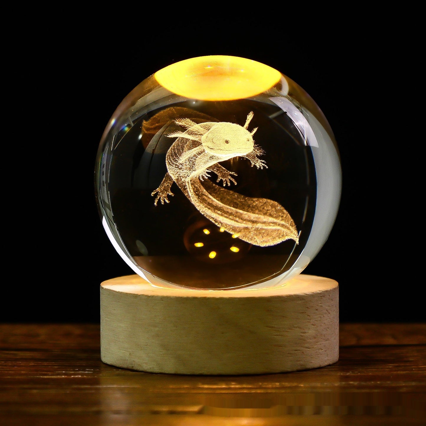 Luminous Starry Sky And Planets Moon Moon Crystal Ball Small Night Lamp Projection Ambience Light Creative Gift New Strange Gift - Expo GSolid Wood Lamp HolderNewt 6cm Crystal Ball0