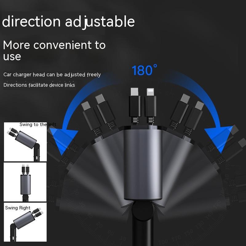 Metal Car Charger 100W Super Fast Charging Car Cigarette Lighter USB And TYPE - C Adapter - Expo GMetal Silver Gray100W0