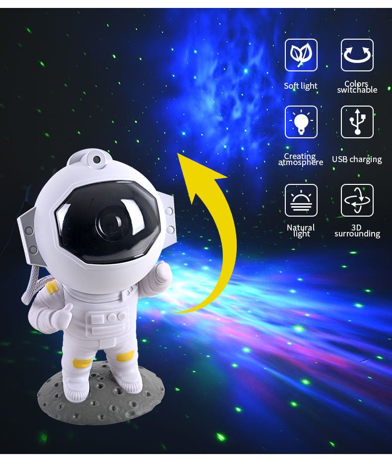 Galaxy Star Projector Starry Sky Night Light Astronaut Lamp Home Room Decor Decoration Bedroom Decorative Luminaires Gift - Expo GPlug In TypeNew Style White0