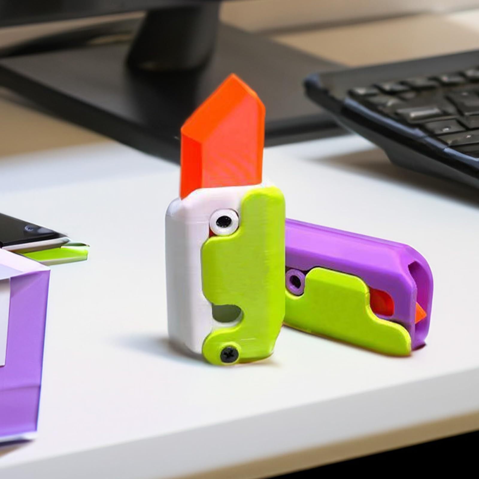 3D Printing Gravity Cub Jumping Small Radish Knife Mini Model Student Prize Pendant Decompression Toy For Children Gift - Expo GOrange Purple Green0