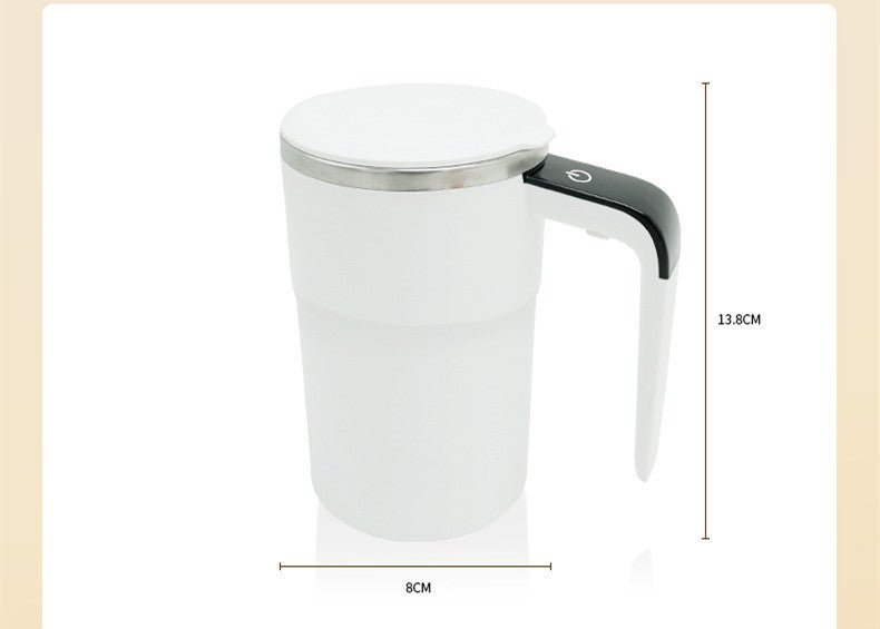 Electric Coffee Mug USB Rechargeable Automatic Magnetic Cup IP67 Waterproof Food - Safe Stainless Steel For Juice Tea Milksha Kitchen Gadgets - Expo GWhiteUSB0