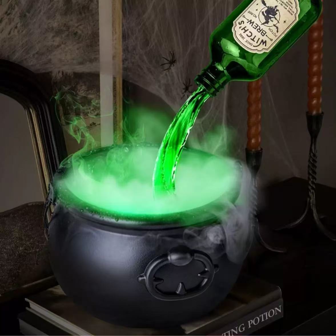Halloween Black Wizard Bowl Magic Float Bottle And Diffuser Indoor Home Bar Magic Party Horror Ghost Props Halloween Decoration - Expo GLarge SizeBlack Witch Bowl0