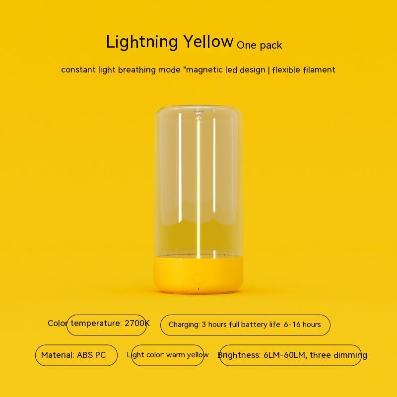 New LED Camping Light Type - c Rechargeable Portable Night Light With High Transparency And Anti Drop Creative Atmosphere Light - Expo GYellowUSB0