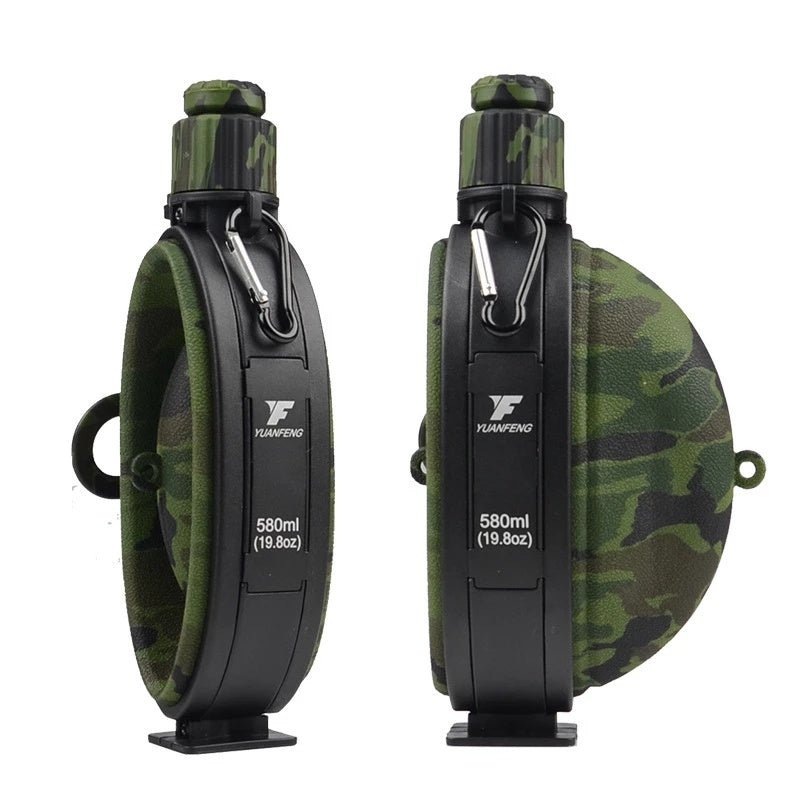 Outdoor Military Water Bottle Silicone Large Capacity Folding Water Kettle Hiking Camping Leak Proof Tour Water Bottle - Expo GArmy GreenDrinkware