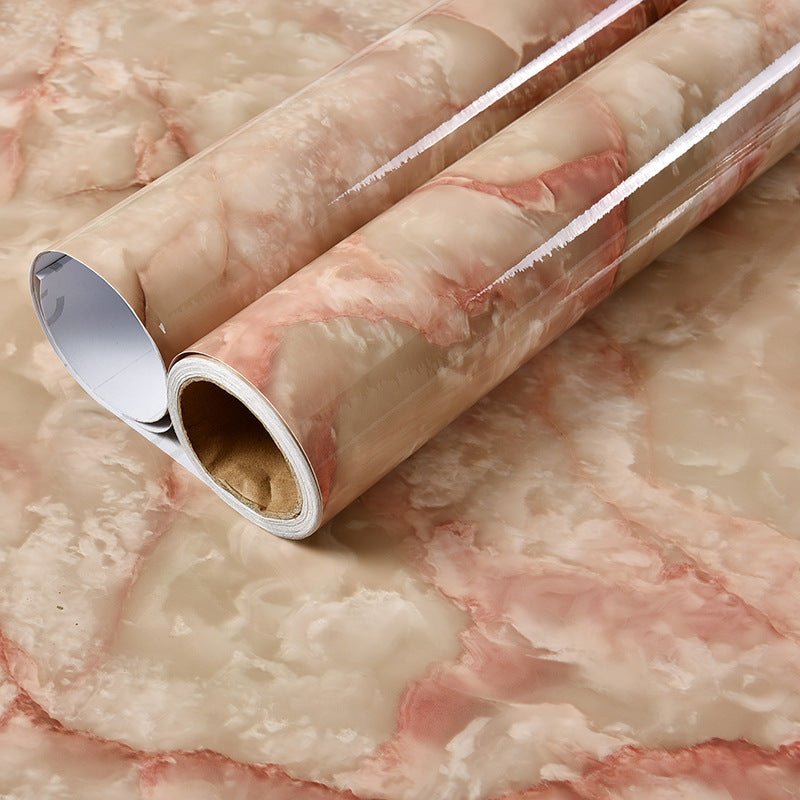 Imitation Marble Pattern Waterproof And High Temperature Resistant Kitchen Furniture Renovation Wallpaper - Expo GRed60x1000CM0