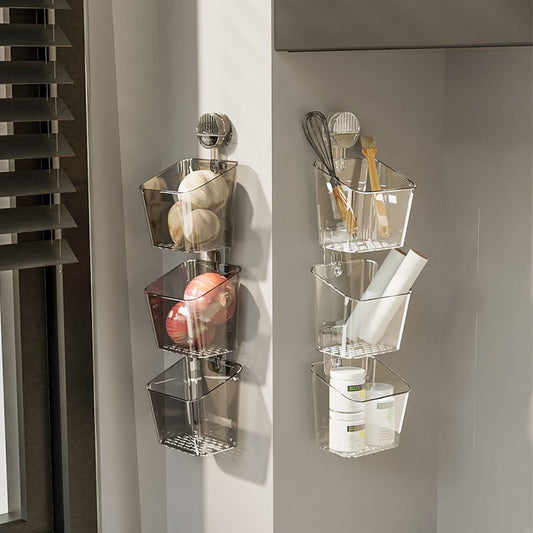 Scallion Ginger Garlic Storage Suction Cup Storage Rack - Expo GTransparentReplenishment basketKitchen Appliances