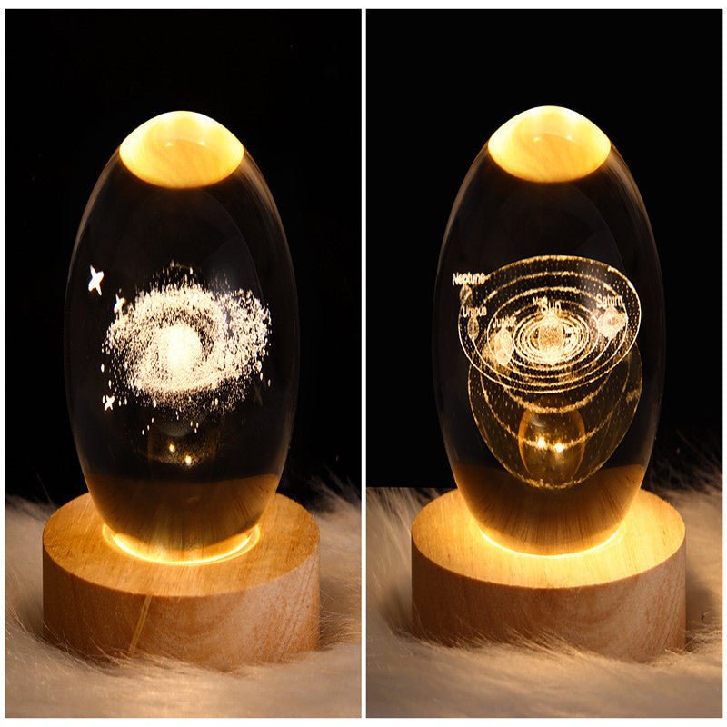 LED Night Light Galaxy Crystal Ball Table Lamp 3D Planet Moon Lamp Bedroom Home Decor For Kids Party Children Birthday Gifts - Expo GSolid Wood SeatSet9USB0