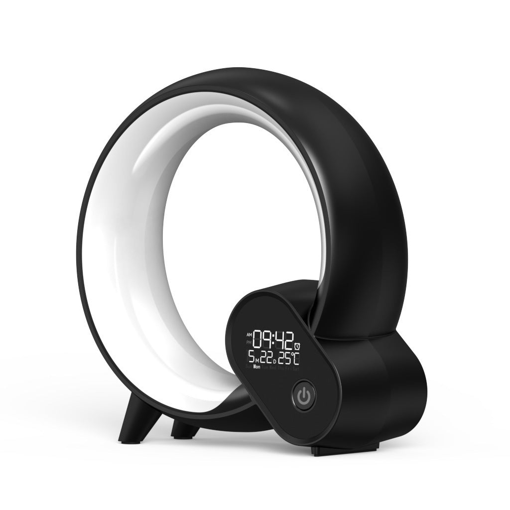 Creative Q Light Analog Sunrise Digital Display Alarm Clock Bluetooth Audio Intelligent Wake - up Q Colorful Atmosphere Light - Expo GBlackUSB0