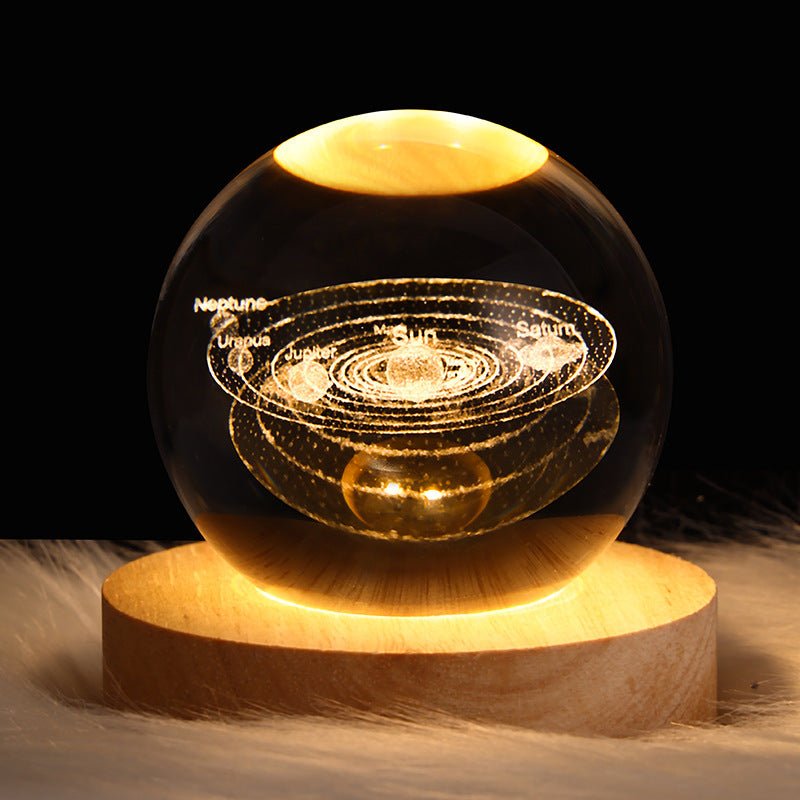 LED Night Light Galaxy Crystal Ball Table Lamp 3D Planet Moon Lamp Bedroom Home Decor For Kids Party Children Birthday Gifts - Expo GSolid Wood SeatFerris Wheel 6CMUSB0