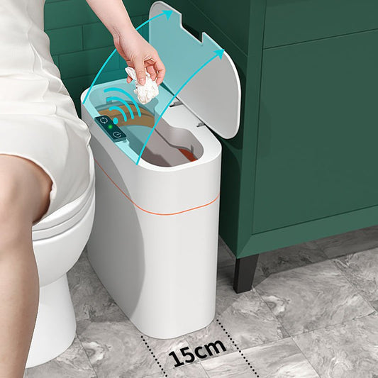 Smart Trash Can With Lid For Bedroom And Living Room Kitchen Storage Box Trash Can Induction Small Car Box Automatic Smart Dustbin Smart Trash Bin - Expo GGrey16L0
