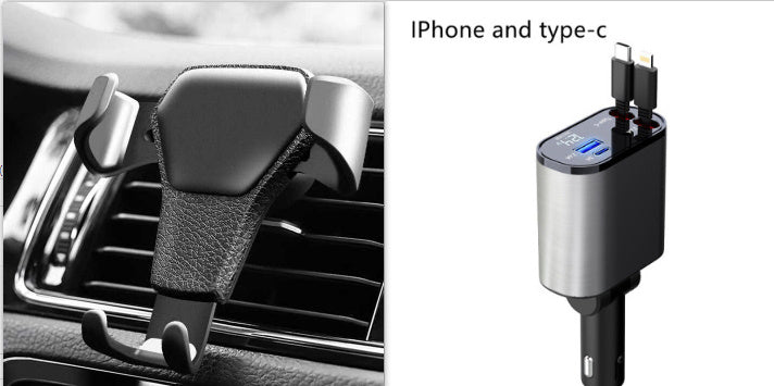 Metal Car Charger 100W Super Fast Charging Car Cigarette Lighter USB And TYPE - C Adapter - Expo GBlack1100W0
