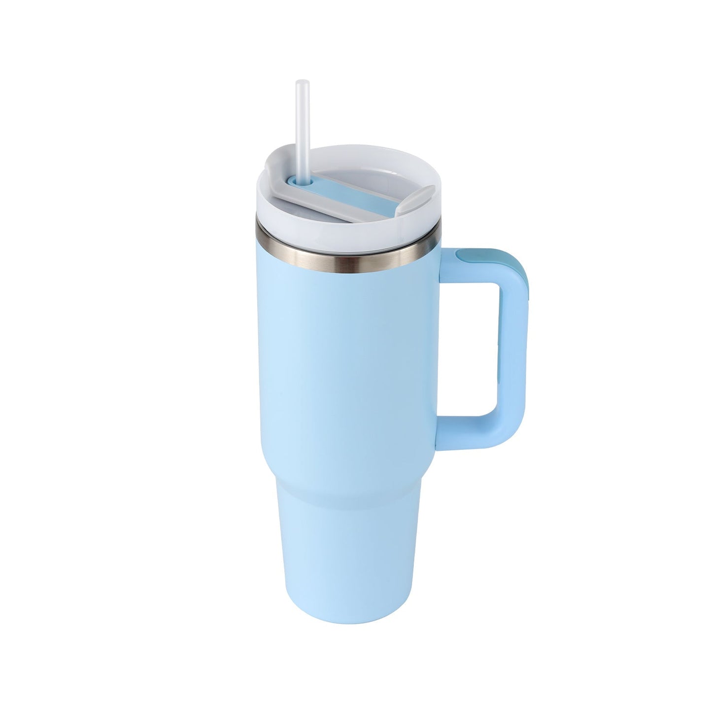 40 Oz Tumbler With Handle Straw Insulated, Stainless Steel Spill Proof Vacuum Coffee Cup Tumbler With Lid Tapered Mug Gifts For Valentine Lover Suitable For Car Gym Office Travel - Expo GLight Blue1200ML1PC0
